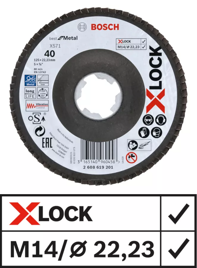 Disque à lamelles XLock 125mm best for metal Bosch